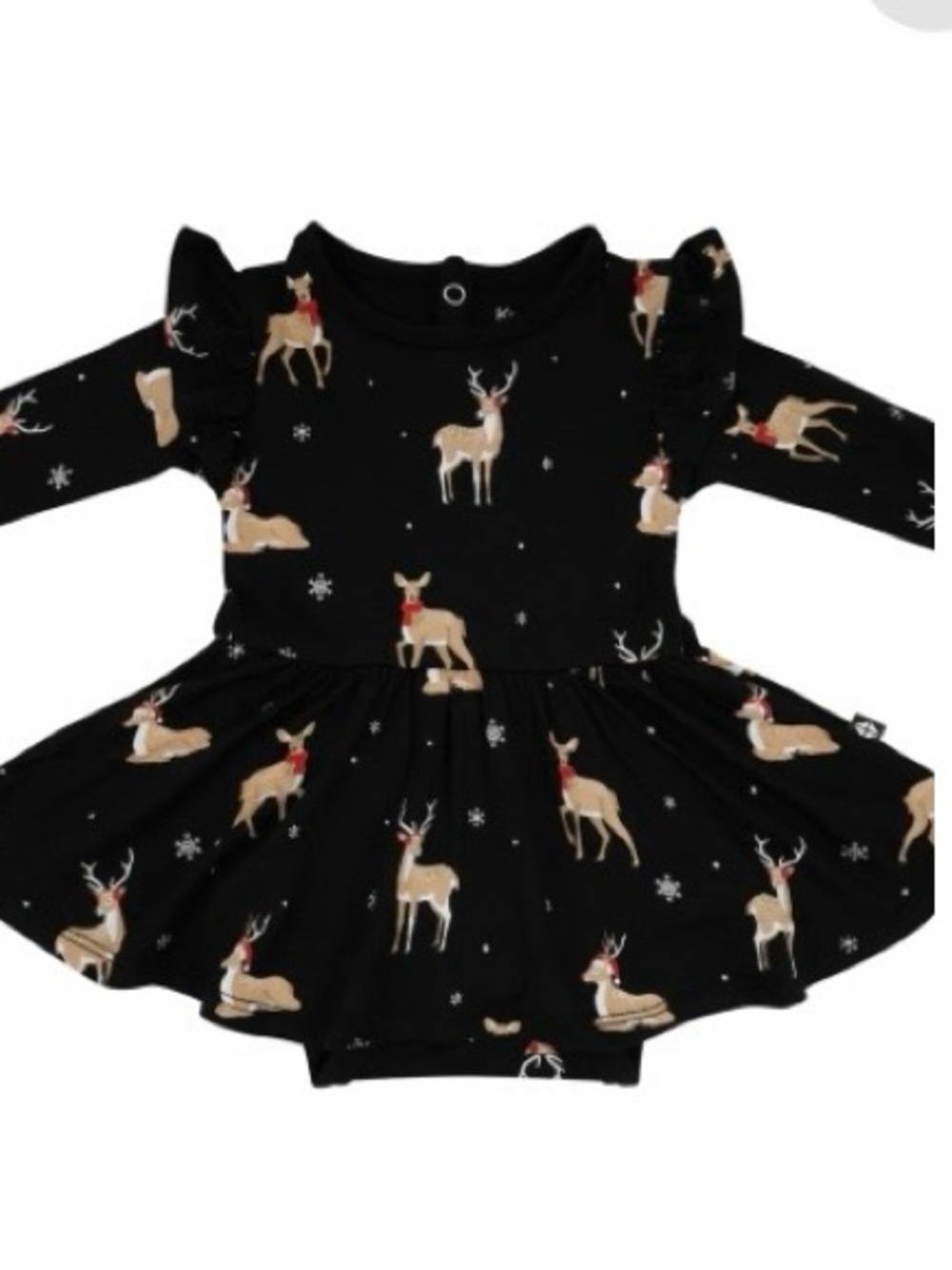 Kyte Baby Midnight Deer Long Sleeve Twirl Dress